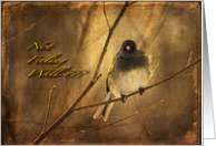 Bird on Winter Branch Get Well Card