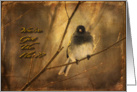 Bird on Winter Branch - Get Well - Flu card