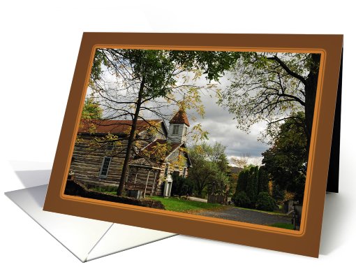 Old Church on a September Afternoon - blank card-golds card (512960)