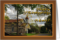 Old Church - Happy Thanksgiving - Mom card