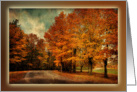 Country Drive in Autumn - Bordered Blank Card