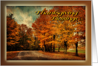 Country Drive in Autumn - Thanksgiving Blessings General card