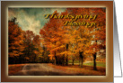 Country Drive in Autumn - Thanksgiving Blessings General card