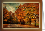 Country Drive in Autumn - Thanksgiving Blessings My Dad/Father card