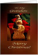 Merry Christmas Snowman - Grandson card