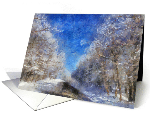 Snowy Road - Impressionist Painting - Blank card (883477)