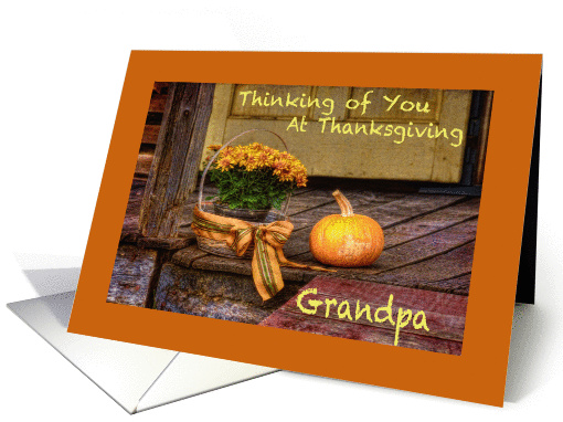 Thinking of Grandpa at Thanksgiving, Basket of Mums,... (973017)
