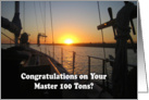 Captain’s Master 100 Tons License, Sunset from Ship card