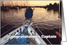 Congratulations Captain on Your 100 Ton Masters, Sailboats in Sunset card
