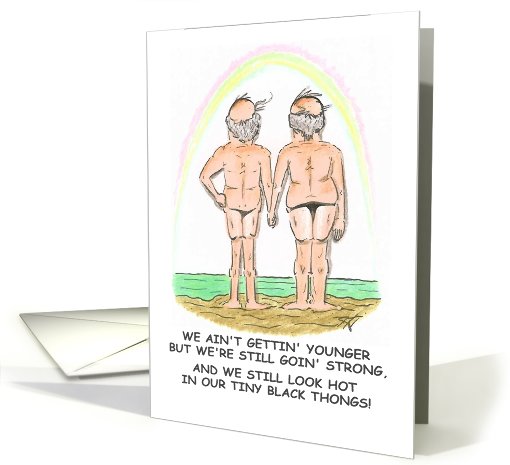 gay anniversary thongs card (781796)