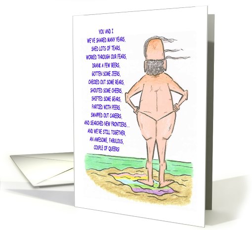 gay anniversary couple of queers card (781798)