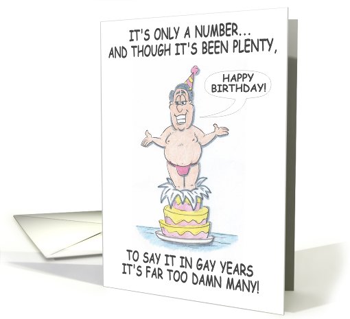 it's only a number, gay, happy birthday, (blank) card (825584)