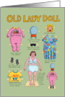 Old Lady Paper Doll Getting Older Humor Birthday card