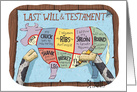 Cow Last Will and Testament Aging Humor card