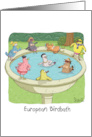 European Birdbath Birthday Card