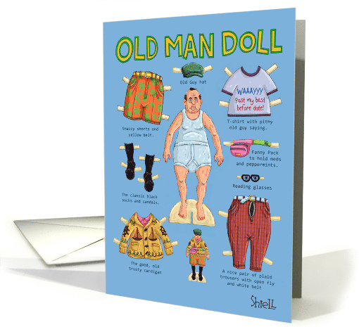 Funny Birthday For Old Timer Guy Wearing Old Man Clothes card