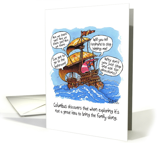 Funny Bon Voyage Have a Great Trip Of Columbus and Family card