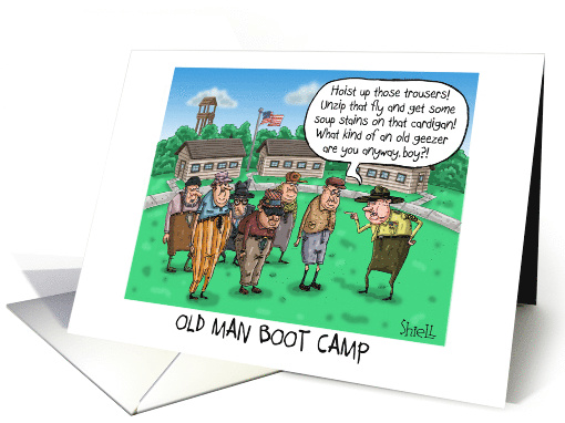 Old Man Boot Camp 65th Birthday card (1478750)