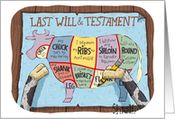 Cow Last Will and Testament Aging Humor card