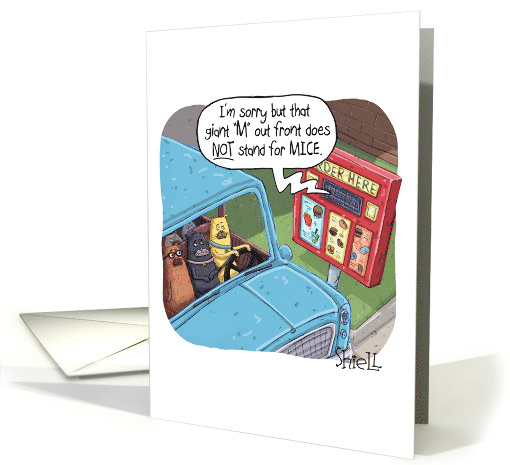 Birthday Funny for Cat Lover Going Through the Drive Through card