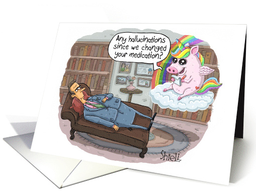 A Funny Cartoon About Therapy and Hallucinations With a... (1894356)