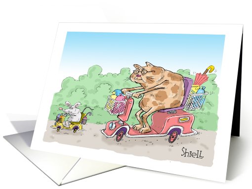 Happy Birthday - Puss n' scoot card (485839)