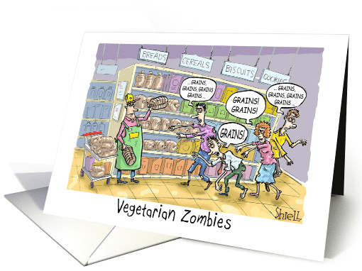 Funny Belated Vegan Anniversary With Vegetarian Zombies card (508319)