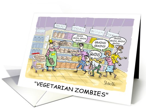Belated Wedding Anniversary - Vegetarian Zombies card (508319)