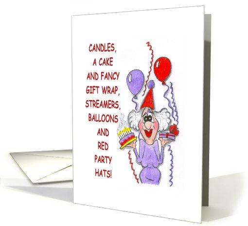 Birthday, red hat party hats card (482608)