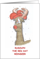 Red Hat Reindeer card