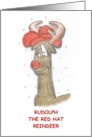 Red Hat Reindeer card