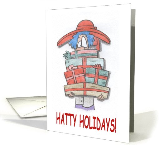 Fancy Red Hat Christmas
 card (494286)