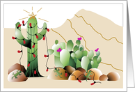 Lizard’s Desert Cactus Holiday card