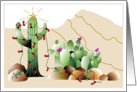 Lizard’s Desert Cactus Holiday card