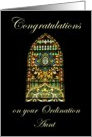 Congratulations on your Ordination Aunt - Stained Glass card