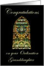 Congratulations on your Ordination Granddaughter - Stained Glass card