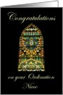 Congratulations on your Ordination Niece - Stained Glass card