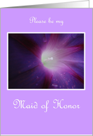 Please be my Maid of Honor - Purple Morning Glory card
