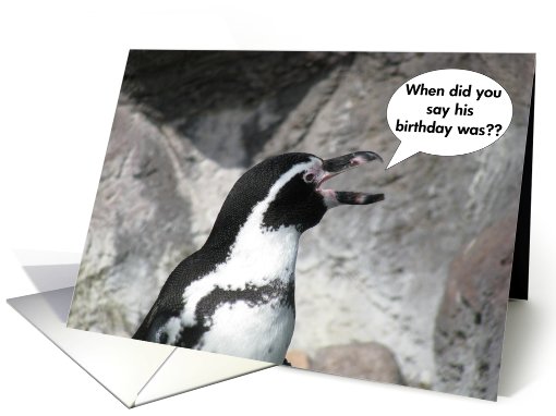 Penguin Belated Birthday card (488710)