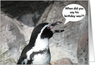 Penguin Belated Birthday card