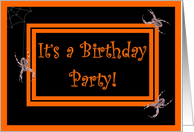 Halloween Birthday Party - Spiders card