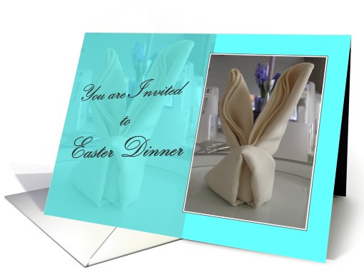 Easter Dinner - You are Invited - Turquoise card (548561)