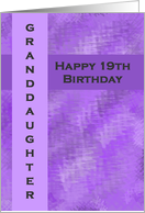 Happy 19th Birthday Granddaughter card