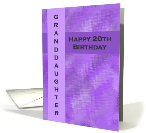Happy 20th Birthday Granddaughter card (713982)