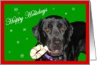 Happy Holidays Black Lab card