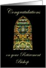 Congratulations on your Retirement Bishop, stained glass window card