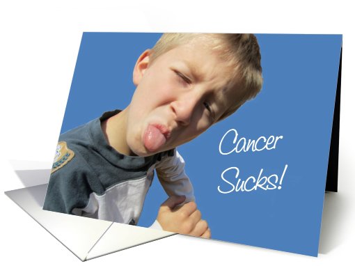 Cancer Sucks - Boy Tongue Out card (821139)