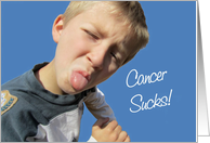 Cancer Sucks - Boy Tongue Out card