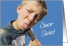 Cancer Sucks - Boy Tongue Out card