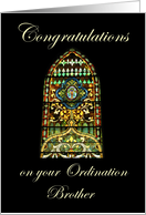 Congratulations on your Ordination Brother - Stained Glass card